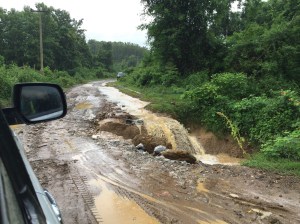 Track to Hill Tribe village following rain 