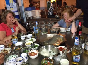 Kelly and Jen at hotpot table