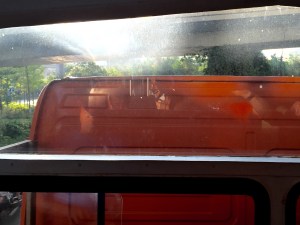 View of underpass from our truck