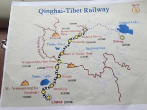 Train route from Golmud to Lhasa