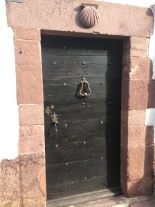 Doorway with Camino symbols