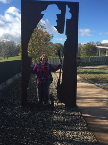 Kelly at the entrance to Rioja Alta Golf Club