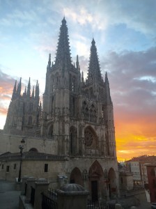 Sunrise as we pass Burgo Cathedral.