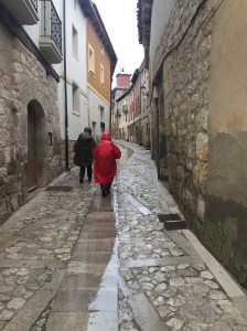 Walking the streets in the rain