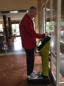 Gerry checking the weight